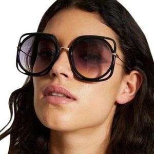 Christian Dior Direction 2 Black Cutout Square Sunglasses